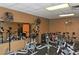 Well-equipped exercise room with rows of bikes and a mirrored wall at 3634 Torrey Pines Way Way, Sarasota, FL 34238