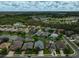 An aerial view of a suburban neighborhood highlighting tree coverage and various housing styles at 4360 85Th Avenue E Cir, Parrish, FL 34219