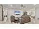 Comfortable living room with plush seating and modern ceiling fan, creating a relaxing atmosphere at 7119 67Th E Ter, Bradenton, FL 34203
