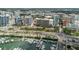 Breathtaking aerial view of harbor, city buildings, and water front, creating an enchanting sense of place at 1255 N Gulfstream Ave # 1104, Sarasota, FL 34236