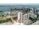 Panoramic aerial view highlighting waterfront condos, marina, and bridge at 1255 N Gulfstream Ave # 1104, Sarasota, FL 34236