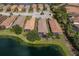 Overhead view of houses around a lake at 13338 Torresina Ter, Lakewood Ranch, FL 34211