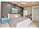 Bright bedroom features vaulted ceilings, neutral decor, and natural light at 1808 Coquina Dr, Sarasota, FL 34231