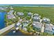 Stunning aerial view of luxury homes, boat house and swimming pool surrounded by lush landscapes and waterfront in a beautiful community at 315 Sapphire Lake Dr # 101, Bradenton, FL 34209