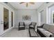 This patio showcases tile flooring and comfortable seating, perfect for relaxing or entertaining at 315 Sapphire Lake Dr # 101, Bradenton, FL 34209