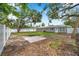 Backyard with a concrete patio and room for plenty of activities; surrounded by a privacy fence and mature trees at 3153 Irving St, Sarasota, FL 34237