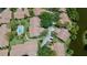 A stunning aerial view of a community featuring well-maintained landscaping, a pool, and serene lake views at 3362 Sandleheath # 12, Sarasota, FL 34235