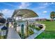 Private boat dock with a boat lift providing convenient water access and protection for your vessel at 3876 Catalina Dr, Bradenton, FL 34210