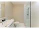 Neutral toned bathroom with modern fixtures and walk-in shower at 3903 Bayside Dr, Bradenton, FL 34210