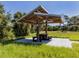 Open-air picnic table with a wooden shelter in a grassy, community outdoor area at 4153 Fairway Dr, North Port, FL 34287