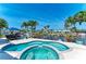 Inviting pool and hot tub area with waterfront views at 4508 Mangrove Point Rd, Bradenton, FL 34210