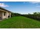 Spacious, well-maintained backyard showcasing a large, grassy area and secure fencing for privacy and enjoyment at 4869 Antrim Dr, Sarasota, FL 34240