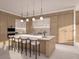 Contemporary kitchen with a large island, bar seating, and sleek cabinetry at 555 Quay Commons # 1402, Sarasota, FL 34236
