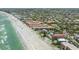 Stunning aerial view of beachfront condos nestled along the coastline, showcasing prime location with easy access to the beach at 5806 Gulf Dr # 201, Holmes Beach, FL 34217