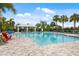Community pool with chairs and sun umbrellas, surrounded by palm trees at 5958 164Th E Ave, Parrish, FL 34219