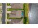 Aerial shot of the home's private, screened pool and proximity to the lake at 843 Molly Cir, Sarasota, FL 34232