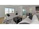 Bright and airy living room with large windows overlooking a lake, white sofas, and modern decor at 17333 Savory Mist Cir, Bradenton, FL 34211