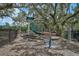 Community playground, featuring a slide, climbing structures, and mature shady trees at 2136 Midnight Pearl Dr, Sarasota, FL 34240