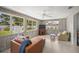 Cozy sunroom with lots of natural light, ceiling fan, and a comfortable couch at 2275 Clematis St, Sarasota, FL 34239