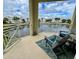 Relax on this balcony with seating and enjoy the waterfront views at 3418 79Th Street W Cir # 202, Bradenton, FL 34209