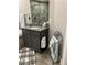 Bathroom vanity with granite countertop, dark cabinets, and elegant decor at 3418 79Th Street W Cir # 202, Bradenton, FL 34209