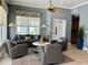 Relax in this comfortable living room with neutral tones and waterfront views at 3418 79Th Street W Cir # 202, Bradenton, FL 34209