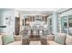 A modern kitchen island with seating and stainless appliances at 510 Wedge Ln, Longboat Key, FL 34228