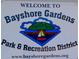 Welcome to Bayshore Gardens Park & Recreation District sign promotes the community's local outdoor and recreational facilities at 6731 Washington Pl, Bradenton, FL 34207