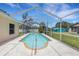 Inviting screened-in pool with a clear blue water and an expansive patio area at 1026 Graham Rd, Venice, FL 34293