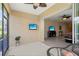 View from lanai into living room with open floor plan at 2070 Crystal Lake Trl, Bradenton, FL 34211