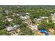 Wide aerial shot capturing cozy home nestled amongst densely wooded residential neighborhood at 2558 Hawthorne St, Sarasota, FL 34239
