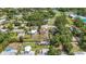Overhead shot reveals residential property in a neighborhood near park; lush landscape at 2558 Hawthorne St, Sarasota, FL 34239