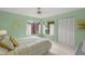 This bedroom is adorned with dual windows, a ceiling fan and an ample closet at 4637 Willow Wood Cir # 44, Sarasota, FL 34241