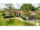 Charming home featuring a well-maintained lawn, mature trees, and a stone-accented two-car garage at 5213 20Th Street E Ct, Bradenton, FL 34203