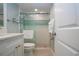 Modern bathroom features a glass shower with stylish tile accents and bright lighting at 5750 Midnight Pass Rd # 203, Sarasota, FL 34242