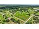 Expansive aerial view of a lush, green acreage property surrounded by scattered homes and mature trees at 6875 Myakka Valley Trl, Sarasota, FL 34241