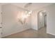 Dining room featuring modern lighting, neutral walls, and tile flooring at 8557 Milestone Dr, Sarasota, FL 34238