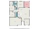Detailed floor plan showcasing the layout of the home, including the kitchen, living room, bedrooms, and screened porch at 2108 Citrus Breeze Dr, Bradenton, FL 34208