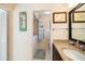 Bathroom with a sink and vanity area, and a walk-in shower at 2807 Coral Way, Punta Gorda, FL 33950