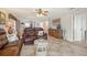 Spacious living area featuring stylish furniture and an open layout to the kitchen at 4832 Independence Dr, Bradenton, FL 34210