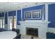 Meeting room with fireplace and patriotic decor at 4832 Independence Dr, Bradenton, FL 34210