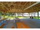 Covered picnic area with tables providing a relaxing space with waterfront views and natural light at 4832 Independence Dr, Bradenton, FL 34210