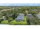 Aerial view of a single-Gathering home with mature trees, lush landscaping and screen lanai at 5508 Whitehead St, Bradenton, FL 34203