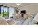 Relaxing living room featuring comfortable seating, stylish decor, and a serene view of the golf course at 5528 Palmer Cir # 104, Bradenton, FL 34211