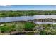 Breathtaking aerial view showcasing the river's edge and natural wetlands nearby at 5935 River Forest Cir, Bradenton, FL 34203