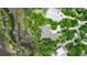 Aerial view of a house nestled among trees on a large lot near a river, offering privacy and natural beauty at 5935 River Forest Cir, Bradenton, FL 34203