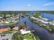 Extensive aerial shot capturing a beautiful waterfront community with numerous canals and well-maintained residences at 1461 Marlin St, Nokomis, FL 34275