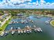 Beautiful marina view featuring boat docks and pristine waters, perfect for boating enthusiasts at 1484 Seafarer Dr, Osprey, FL 34229