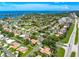 Scenic aerial view of a coastal community with Sarasota Bay, showcasing residential homes at 1484 Seafarer Dr, Osprey, FL 34229