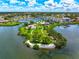 Aerial view of the waterfront community park with marina at 1484 Seafarer Dr, Osprey, FL 34229